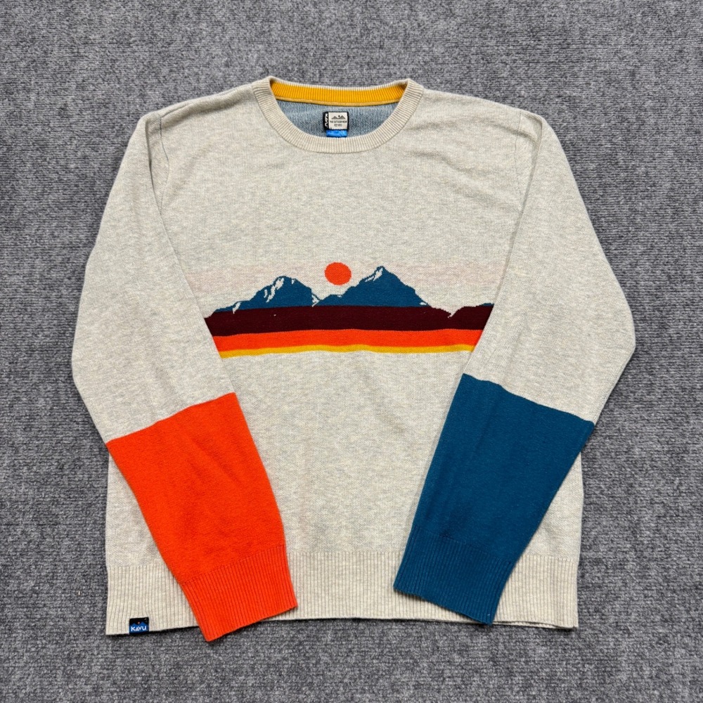 Kavu Highline Sweater Men's 2XL Polyester Blend Outdoor Pullover Multi-Colored